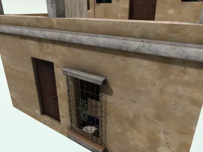 Old High-Quality 3D Colonial House Low-poly 3D model 7
