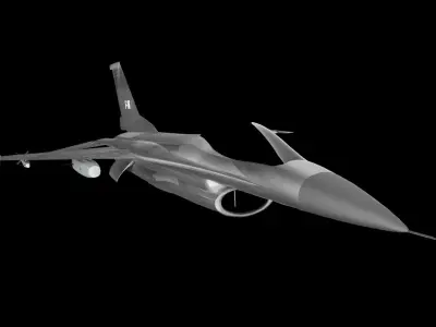 General Dynamics F-16 Fighting Falcon medium quality 3D model