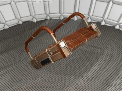 Wood Stairs Construction Element 6  Low-poly 3D model