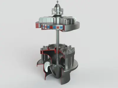 Hydroelectric power station 3D model purchase