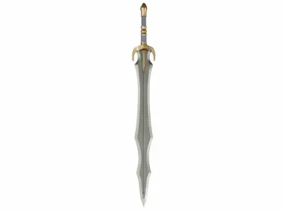 Big sword 3 Low-poly 3D model