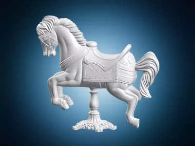 Vintage Carousel Horse Statue 3D print model
