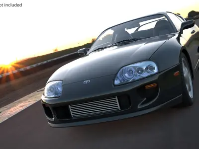 Fourth Generation Toyota Supra Black Simplified 3D model
