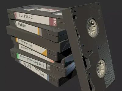 PBR Retro Video Cassette - No textures Free low-poly 3D model