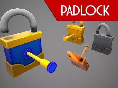 PADLOCK 5 CARTOON STYLIZED Low-poly 3D model