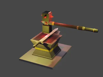 Ancient Iron Sword Forging system for black smith Free low-poly 3D model