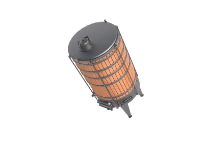 wooden wine fermenting barrel 3D model