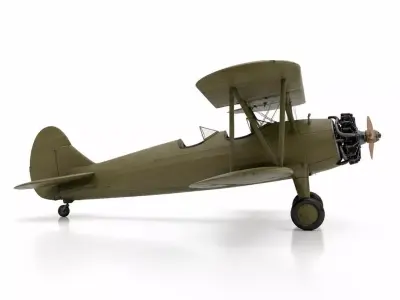 Vintage Military Biplane 3D model