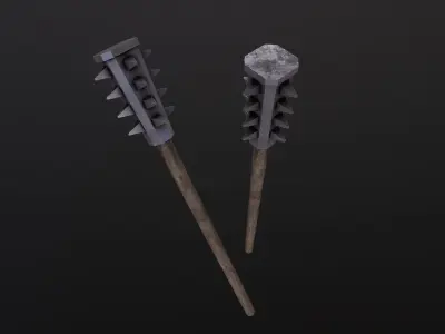 Wood Mace 3D Model Low-poly 3D model