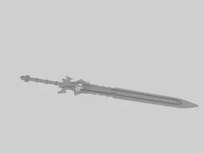 Lowpoly Fantasy Sword Low-poly 3D model