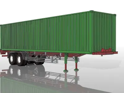 1 14 Scale RC Truck Trailer and Container Box 3d print 3D print model