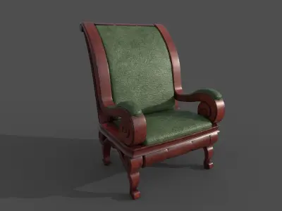 Old furniture set Low-poly 3D model
