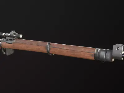 Lee-Enfield Rifle No4 3D model Low-poly 3D model