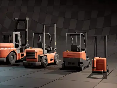 Forklift Pack Low-poly 3D model
