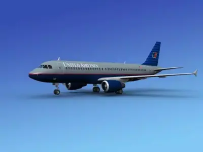Airbus  A320 United Airlines 1 3D model
