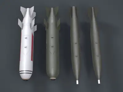 China Aviation Bomb Pack  Low-poly 3D model