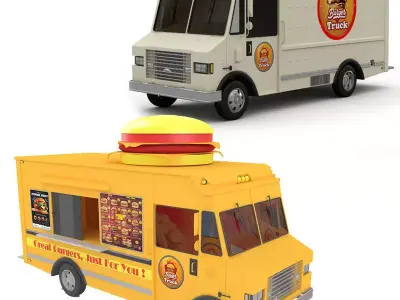 Burger Trucks Collection 3D model