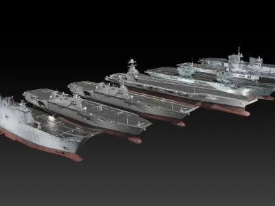 Modern aircraft carriers 3D Model Collection