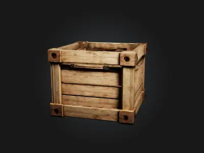 Realistic Wooden Crate Model Low-poly 3D model