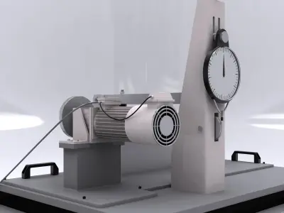 Tribometer table with machine 3D model