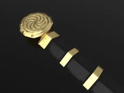 Medieval celtic sword Low-poly 3D model