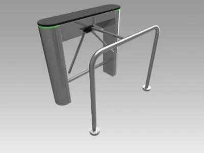Turnstile tripod trilock with pipe fencing 3D model