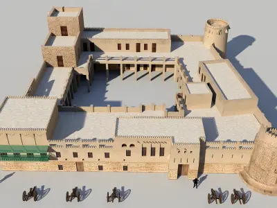 Sharjah Fort  Low-poly 3D model