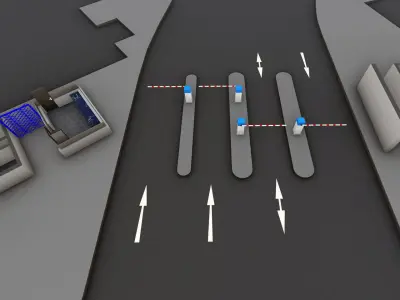 Security Barrier Island and Vehicle Access Control 3D print model