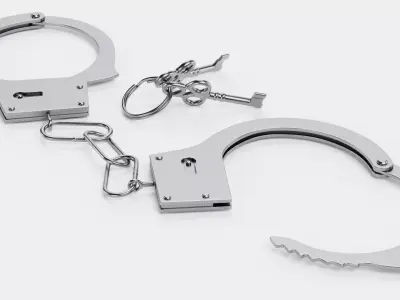 Handcuffs with Keys - Realistic Metal Restraint Set 3D model