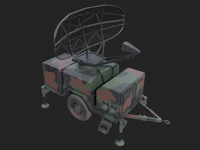 Military Air Radar Low-poly 3D model