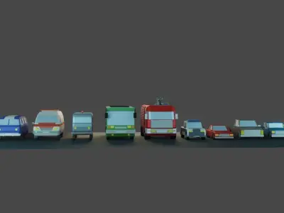 low-poly cars taxi cab Free low-poly 3D model