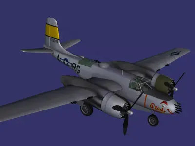 Douglas A-26 Invader Low-poly 3D model