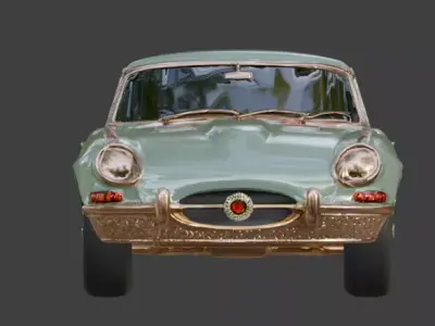 Luxury Jeweled Classic Jaguar E-Type Low-poly 3D model