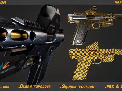 pistol gun 3D model buy