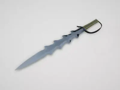 Game asset Wavy Elements Silver Sword 3D model