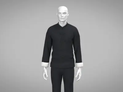 Kung Fu Uniform Low-poly 3D model