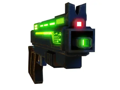 fantasy gun Low-poly 3D model