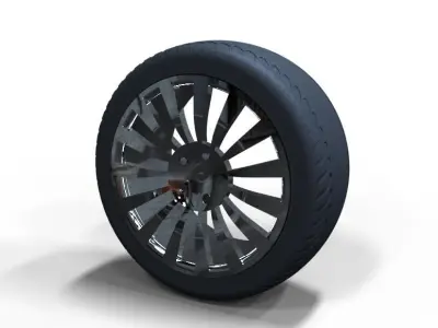 Alloy rim and Wheel Assembly 3D model