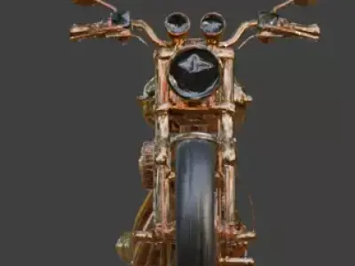 Steampunk Custom Cruiser Motorcycle 3D Model Low-poly 3D model