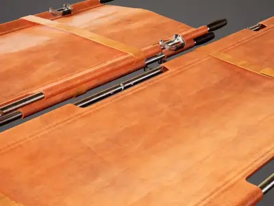 Stretcher Open and Folded - PBR Game Ready - LOW POLY Low-poly 3D model