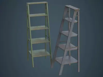 Step Ladder 1C Low-poly 3D model