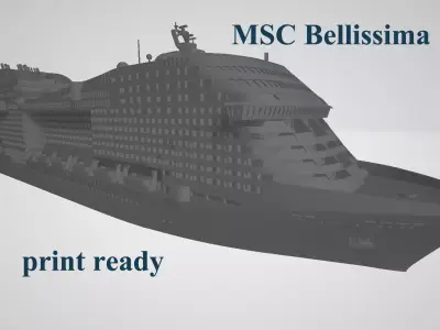 MSC Bellissima cruise ship 3D print model 3D print model