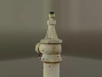 Tall Old Yellow Fire Hydrant Photo Scan Free 3D model