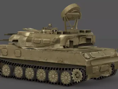 ZSU 23 4 Shilka Low-poly 3D model