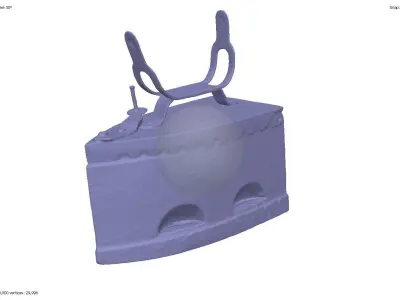 Antique rusty charcoal iron 3D model