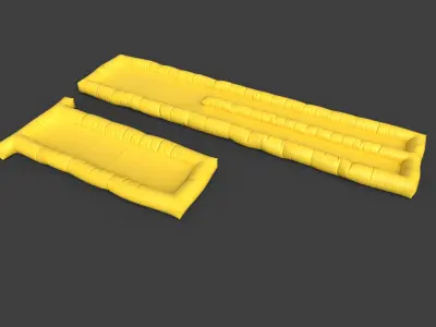 Inflatable rescue raft - 2 variants - 3 LODs Low-poly 3D model