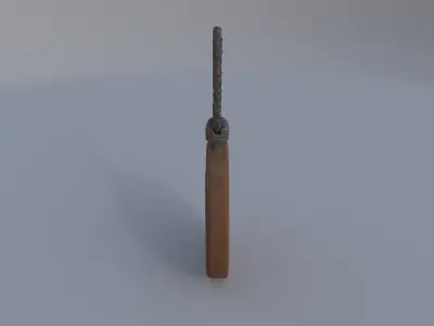 Runed Wooden Amulet 3D model