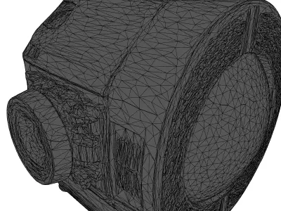Futuristic Holographic Projector with Cracked Lens 3D model