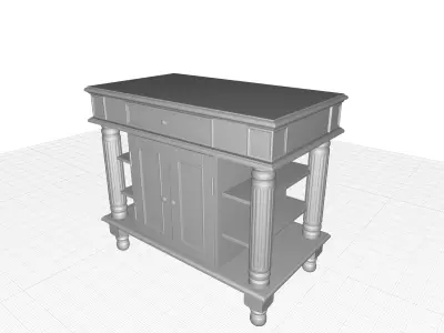 August Grove Collette Kitchen Island 3D model