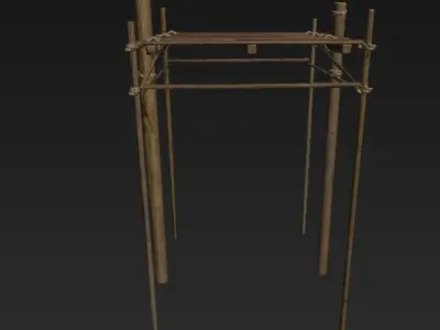 Wooden Harbor Low-poly 3D model